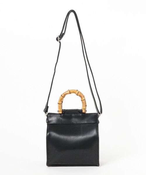 Ray BEAMS（レイビームス）の「Ray BEAMS / バンブー ハンドル スクエア バッグ（ハンドバッグ・レディース・ライトブルー/ブラック・ONE SIZE）」の9枚目の写真