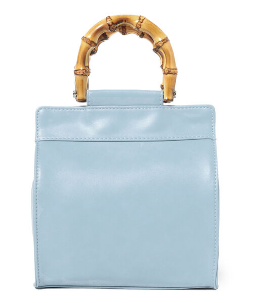 Ray BEAMS（レイビームス）の「Ray BEAMS / バンブー ハンドル スクエア バッグ（ハンドバッグ・レディース・ライトブルー/ブラック・ONE SIZE）」の11枚目の写真