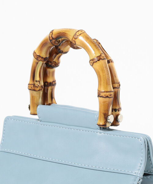 Ray BEAMS（レイビームス）の「Ray BEAMS / バンブー ハンドル スクエア バッグ（ハンドバッグ・レディース・ライトブルー/ブラック・ONE SIZE）」の15枚目の写真