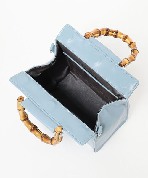 Ray BEAMS（レイビームス）の「Ray BEAMS / バンブー ハンドル スクエア バッグ（ハンドバッグ・レディース・ライトブルー/ブラック・ONE SIZE）」の16枚目の写真