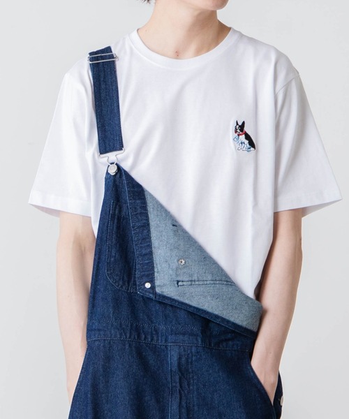 WEGO(ウィゴー)の「WEGO/DOG刺繍半袖Tシャツ(Tシャツ/カットソー・メンズ・ダークグリーン/スミクロ/ホワイト/イエロー・SMALL/MEDIUM/LARGE/X-LARGE)」の2枚目の写真