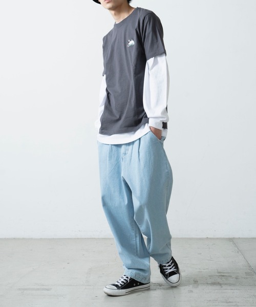 WEGO(ウィゴー)の「WEGO/DOG刺繍半袖Tシャツ(Tシャツ/カットソー・メンズ・ダークグリーン/スミクロ/ホワイト/イエロー・SMALL/MEDIUM/LARGE/X-LARGE)」の22枚目の写真