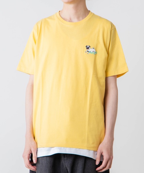 WEGO(ウィゴー)の「WEGO/DOG刺繍半袖Tシャツ(Tシャツ/カットソー・メンズ・ダークグリーン/スミクロ/ホワイト/イエロー・SMALL/MEDIUM/LARGE/X-LARGE)」の9枚目の写真