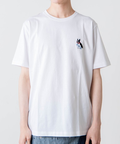 WEGO(ウィゴー)の「WEGO/DOG刺繍半袖Tシャツ(Tシャツ/カットソー・メンズ・ダークグリーン/スミクロ/ホワイト/イエロー・SMALL/MEDIUM/LARGE/X-LARGE)」の8枚目の写真