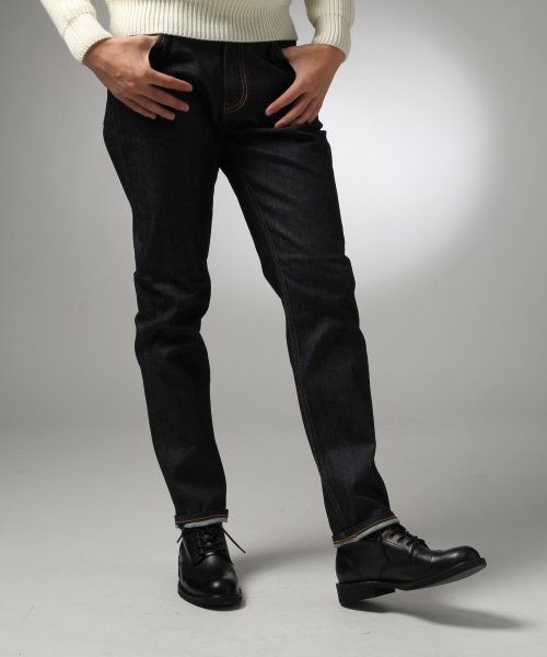 HARE（ハレ）の「ストレッチデニムスリム【HARE】（デニムパンツ・メンズ・ブラック/ネイビー/ブルー/ダークブラック・MEDIUM/SMALL/LARGE）」の3枚目の写真