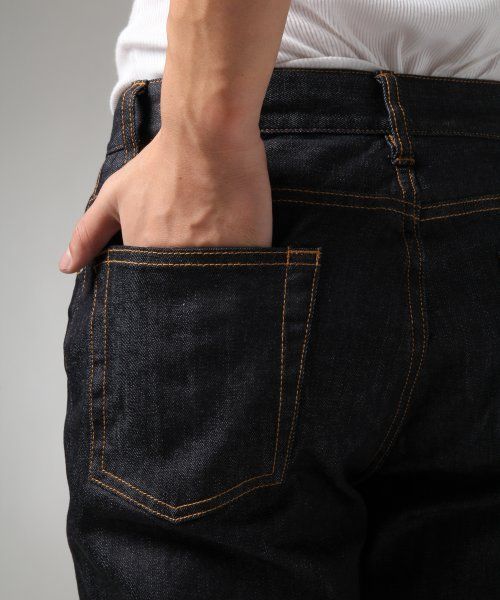 HARE（ハレ）の「ストレッチデニムスリム【HARE】（デニムパンツ・メンズ・ブラック/ネイビー/ブルー/ダークブラック・MEDIUM/SMALL/LARGE）」の14枚目の写真