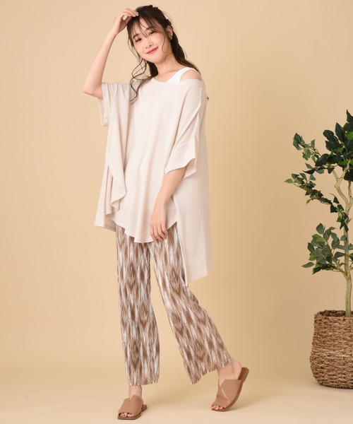 INTERPLANET（インタープラネット）の「梨地カットプルオーバー（Tシャツ/カットソー・レディース・チャコールグレー/カーキ/オフホワイト・FREE）」の10枚目の写真