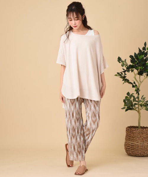 INTERPLANET（インタープラネット）の「梨地カットプルオーバー（Tシャツ/カットソー・レディース・チャコールグレー/カーキ/オフホワイト・FREE）」の11枚目の写真