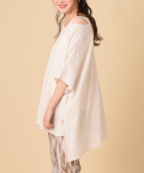 INTERPLANET（インタープラネット）の「梨地カットプルオーバー（Tシャツ/カットソー・レディース・チャコールグレー/カーキ/オフホワイト・FREE）」の7枚目の写真