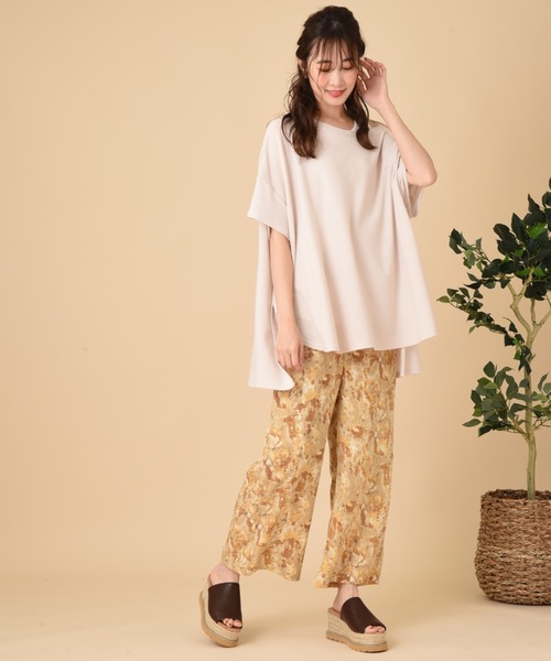 INTERPLANET（インタープラネット）の「梨地カットプルオーバー（Tシャツ/カットソー・レディース・チャコールグレー/カーキ/オフホワイト・FREE）」の14枚目の写真