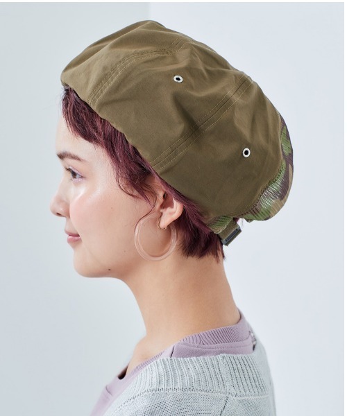 cepo（セポ）の「メッシュベレー（ハンチング/ベレー帽・レディース・カーキ/ブラック・FREE）」の4枚目の写真