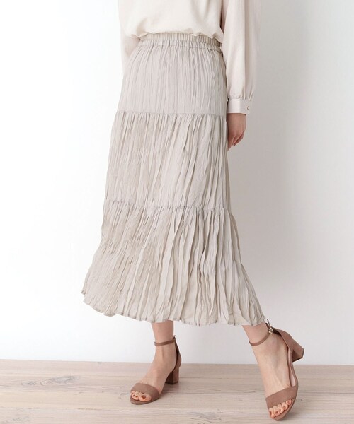 pink adobe（ピンクアドベ）の「◆【M-L】シュリンクプリーツティアードスカート（スカート・レディース・ライトパープル/ライトグレー/チャコールグレー・38/40）」の2枚目の写真