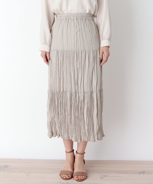 pink adobe（ピンクアドベ）の「◆【M-L】シュリンクプリーツティアードスカート（スカート・レディース・ライトパープル/ライトグレー/チャコールグレー・38/40）」の7枚目の写真