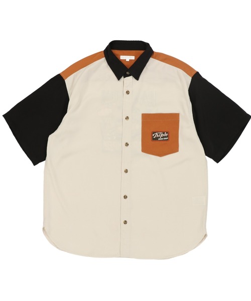 SPINNS（スピンズ）の「【ゆったりシルエット】JUNKFOODバック刺繍シャツ（シャツ/ブラウス・メンズ・ダークグリーン/その他/ブルーグリーン・M/L）」の4枚目の写真