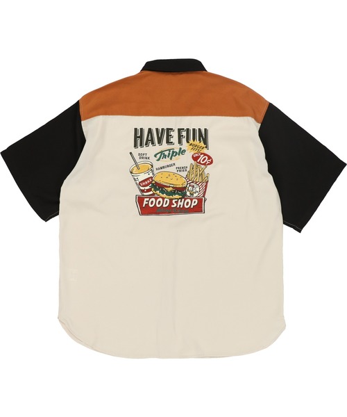 SPINNS（スピンズ）の「【ゆったりシルエット】JUNKFOODバック刺繍シャツ（シャツ/ブラウス・メンズ・ダークグリーン/その他/ブルーグリーン・M/L）」の5枚目の写真