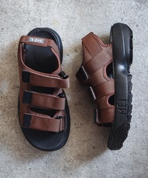 MEI（メイ）の「【MEI メイ】Lady's RECYCLE NYLON 3BELT TAPE SANDAL リサイクルナイロン スポーツサンダル 厚底 シャークソール（サンダル）」