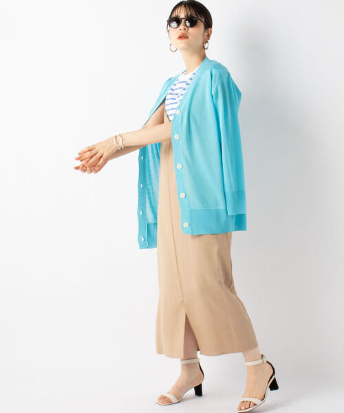 NOLLEY’S Sophi（ノーリーズソフィ）の「麻混サテンキャミワンピース（ワンピース・レディース・カーキ/ベージュ・38）」の4枚目の写真