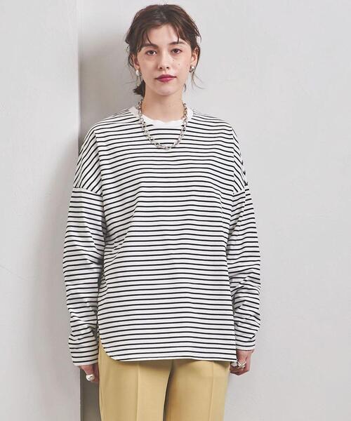 UNITED ARROWS（ユナイテッドアローズ）の「UWSC ラウンドヘム カットソー21FW†（Tシャツ/カットソー・レディース・ホワイト/ブラック/ライム/その他1・FREE）」の4枚目の写真