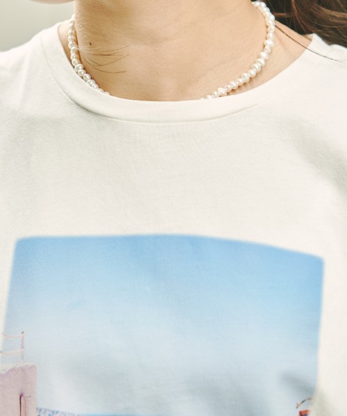 Chez toi（シェトワ）の「ピグメント加工フォトT（Tシャツ/カットソー・レディース・ピンクベージュ/オフホワイト/チャコールグレー・FREE）」の8枚目の写真