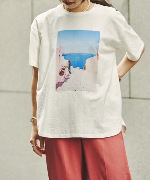 Chez toi（シェトワ）の「ピグメント加工フォトT（Tシャツ/カットソー・レディース・ピンクベージュ/オフホワイト/チャコールグレー・FREE）」の5枚目の写真