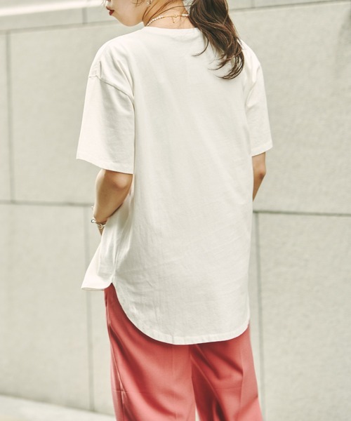 Chez toi（シェトワ）の「ピグメント加工フォトT（Tシャツ/カットソー・レディース・ピンクベージュ/オフホワイト/チャコールグレー・FREE）」の6枚目の写真