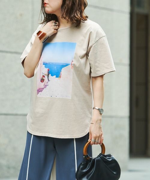 Chez toi（シェトワ）の「ピグメント加工フォトT（Tシャツ/カットソー・レディース・ピンクベージュ/オフホワイト/チャコールグレー・FREE）」の20枚目の写真