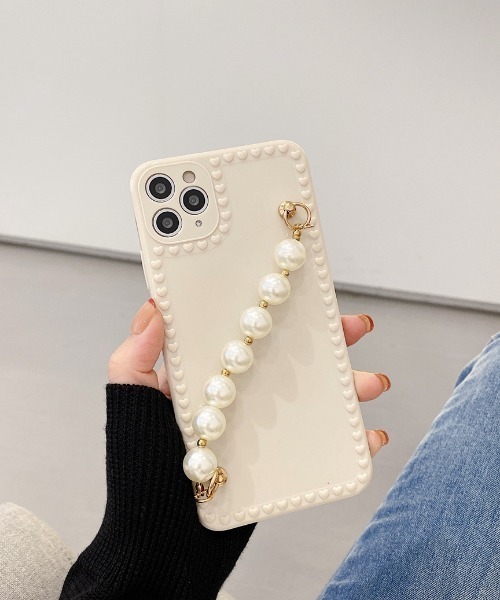 MANGROVE（マングローブ）の「パールストラップ ハートデザインiPhoneケース（スマホケース/カバー・レディース・ホワイト・D/A/B/E/C/F）」の5枚目の写真