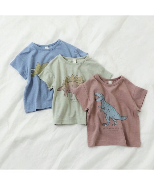 apres les cours（アプレレクール）の「バラエティきょうりゅうTシャツ（Tシャツ/カットソー・キッズ・ブルー/ブラウン/ミント・90/130/140/110/80/120/100）」の5枚目の写真