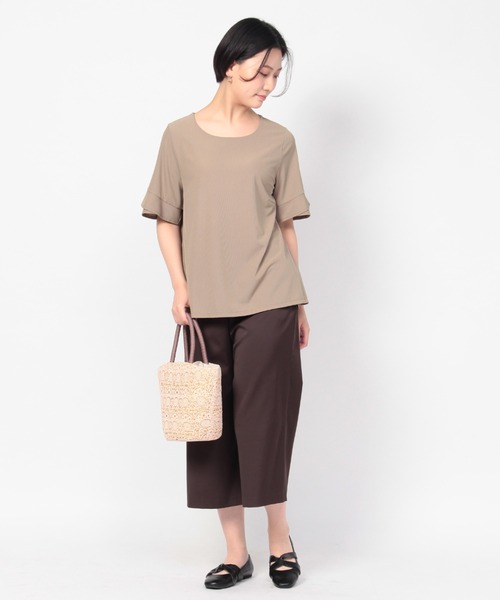 fleur by mint breeze(フルールバイミントブリーズ)の「【M~5L】細リブ フレア カットソー(Tシャツ/カットソー・レディース・ネイビー/ブラウン/ピンク・LL/3L/4L/5L/M/L)」の18枚目の写真