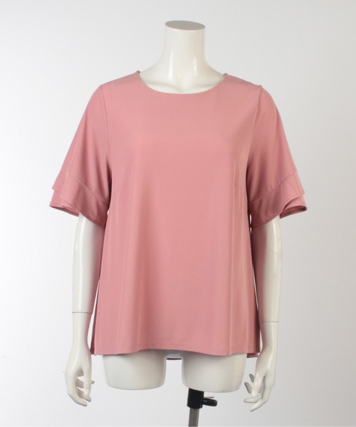 fleur by mint breeze(フルールバイミントブリーズ)の「【M~5L】細リブ フレア カットソー(Tシャツ/カットソー・レディース・ネイビー/ブラウン/ピンク・LL/3L/4L/5L/M/L)」の22枚目の写真