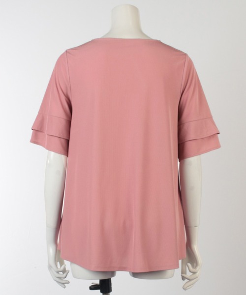 fleur by mint breeze(フルールバイミントブリーズ)の「【M~5L】細リブ フレア カットソー(Tシャツ/カットソー・レディース・ネイビー/ブラウン/ピンク・LL/3L/4L/5L/M/L)」の11枚目の写真