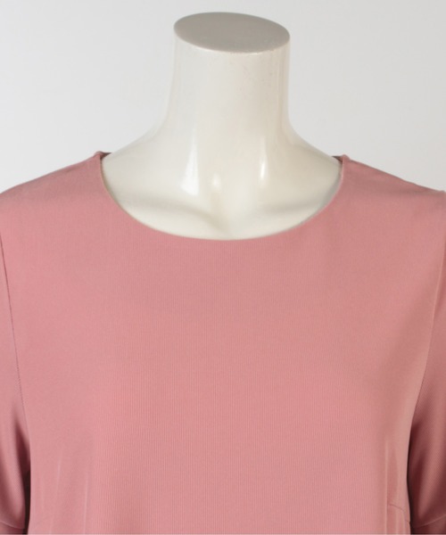 fleur by mint breeze(フルールバイミントブリーズ)の「【M~5L】細リブ フレア カットソー(Tシャツ/カットソー・レディース・ネイビー/ブラウン/ピンク・LL/3L/4L/5L/M/L)」の8枚目の写真