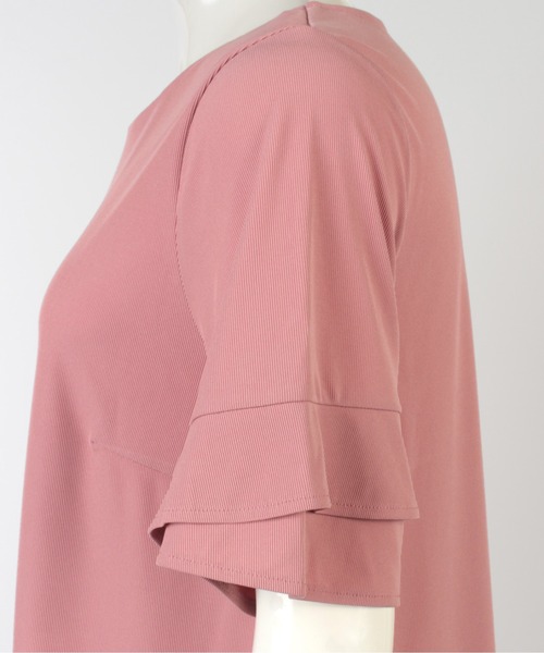 fleur by mint breeze(フルールバイミントブリーズ)の「【M~5L】細リブ フレア カットソー(Tシャツ/カットソー・レディース・ネイビー/ブラウン/ピンク・LL/3L/4L/5L/M/L)」の17枚目の写真