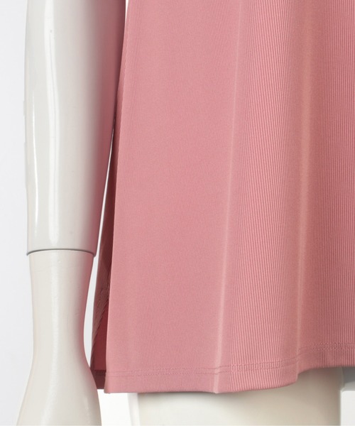 fleur by mint breeze(フルールバイミントブリーズ)の「【M~5L】細リブ フレア カットソー(Tシャツ/カットソー・レディース・ネイビー/ブラウン/ピンク・LL/3L/4L/5L/M/L)」の20枚目の写真