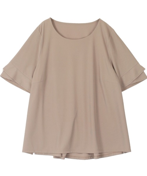 fleur by mint breeze(フルールバイミントブリーズ)の「【M~5L】細リブ フレア カットソー(Tシャツ/カットソー・レディース・ネイビー/ブラウン/ピンク・LL/3L/4L/5L/M/L)」の6枚目の写真