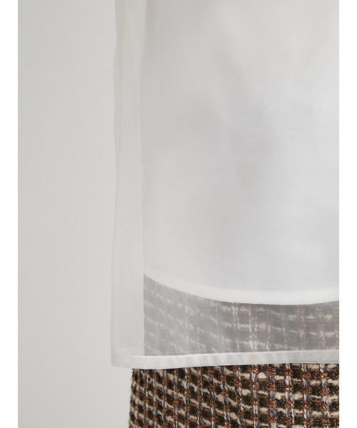 LILY BROWN（リリーブラウン）の「オーガンザボリュームボウブラウス（シャツ/ブラウス・レディース・オフホワイト/ピンク/ブラウン・FREE）」の6枚目の写真