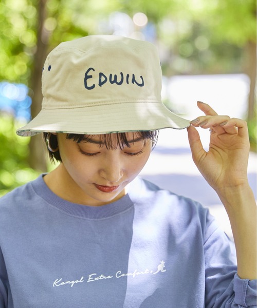 EDWIN(エドウィン)の「【EDWIN】リバーシブルバケットハット(ハット・レディース・ブラック/ベージュ/カーキ・フリー)」の2枚目の写真
