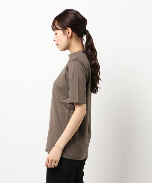 ReNorm（リノーム）の「モックネックストレートTシャツ（Tシャツ/カットソー・レディース・ブラック/ブラウン/グリーン・M/S）」の19枚目の写真