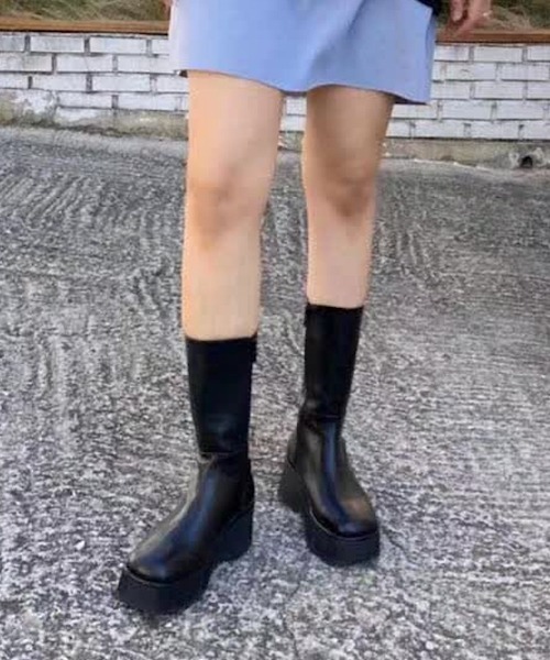 chuclla(チュクラ)の「【chuclla】【2021/AW】Platform-sole middle boots chs21a015(ブーツ・レディース・ブラック・40/38/37/36/39)」の5枚目の写真