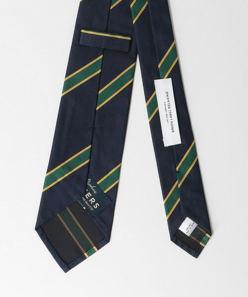 STEPHEN WALTERS（スティーブンウォルターズ）の「＜Stephen Walters＞GLR 8.0cm ストライプ1 ネクタイ（ネクタイ・メンズ・オリーブ/ネイビー・FREE）」の4枚目の写真