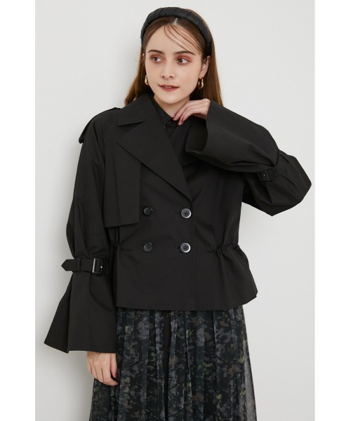 rienda(リエンダ)の「サイドドロストショートトレンチコート(トレンチコート・レディース・ライトベージュ/ブラック/ブラウン・FREE)」の2枚目の写真