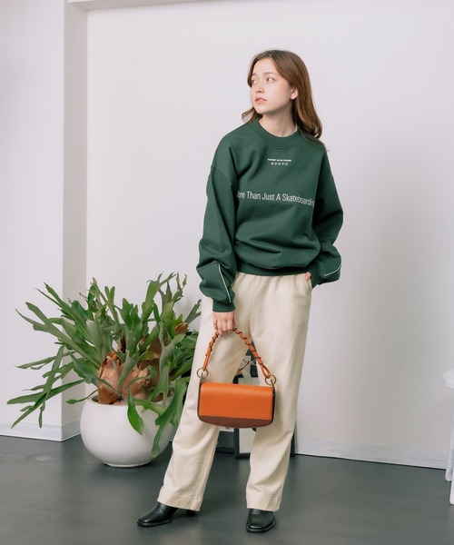 RASSVET / PACCBET（ラスベート）の「PACCBETT/ラスべート MENS COTTON REFLECTIVE SWEATSHIRT スウェット ドロップショルダー トレーナー ビッグシルエット（スウェット・メンズ・ダークグリーン/レッド・XL/M/L）」の14枚目の写真