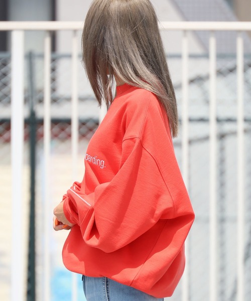 RASSVET / PACCBET（ラスベート）の「PACCBETT/ラスべート MENS COTTON REFLECTIVE SWEATSHIRT スウェット ドロップショルダー トレーナー ビッグシルエット（スウェット・メンズ・ダークグリーン/レッド・XL/M/L）」の9枚目の写真