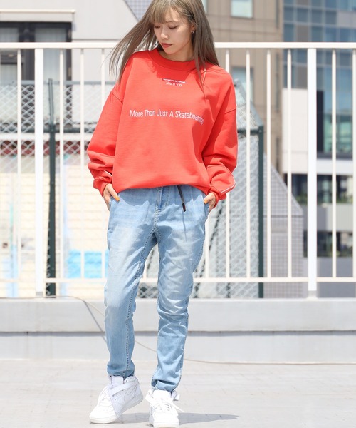 RASSVET / PACCBET（ラスベート）の「PACCBETT/ラスべート MENS COTTON REFLECTIVE SWEATSHIRT スウェット ドロップショルダー トレーナー ビッグシルエット（スウェット・メンズ・ダークグリーン/レッド・XL/M/L）」の8枚目の写真