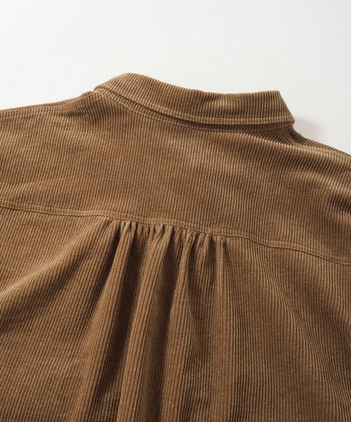 Crisp(クリスプ)の「コーデュロイオーバージャケット(テーラードジャケット・レディース・ブラウン/アイボリー・FREE)」の3枚目の写真