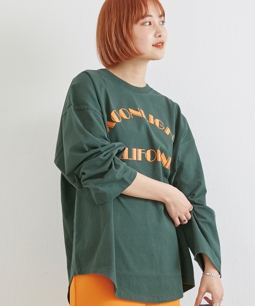 LAVEANGE（ラビアンジェ）の「8分袖カレッジプリントプルオーバー（Tシャツ/カットソー・レディース・ブラック/オフホワイト/グリーン・M/L）」の12枚目の写真