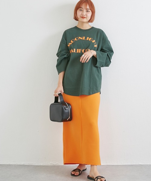 LAVEANGE（ラビアンジェ）の「8分袖カレッジプリントプルオーバー（Tシャツ/カットソー・レディース・ブラック/オフホワイト/グリーン・M/L）」の16枚目の写真