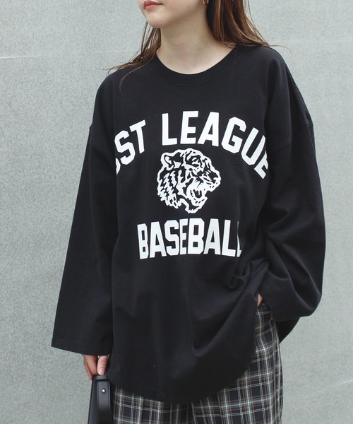 LAVEANGE（ラビアンジェ）の「8分袖カレッジプリントプルオーバー（Tシャツ/カットソー・レディース・ブラック/オフホワイト/グリーン・M/L）」の22枚目の写真