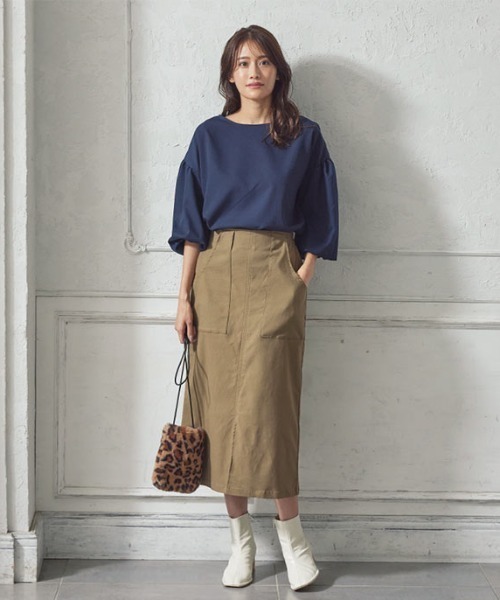 KOBE LETTUCE（コウベレタス）の「バルーンスリーブプルブラウス（シャツ/ブラウス・レディース・ブラック/ブラック系その他/ピンク/ネイビー/オフホワイト/モスグリーン・FREE）」の15枚目の写真