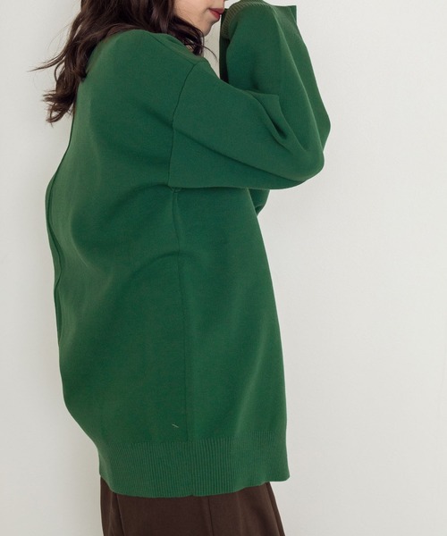 w closet（ダブルクローゼット）の「12Gポリニジュウスカーディガン（カーディガン/ボレロ・レディース・パープル/オフホワイト/グリーン/ダークブラウン系1・FREE）」の15枚目の写真